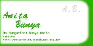 anita bunya business card
